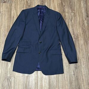 Ted Baker endurance 44L navy pinstripe suit jacket blazer wool